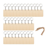 Maxbell Wood Key Chain Set Keychain Key Rings Bag DIY Pendant Hanging Crafts 6cmx4cm