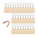 Maxbell Wood Key Chain Set Keychain Key Rings Bag DIY Pendant Hanging Crafts 6cmx4cm