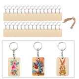 Maxbell Wood Key Chain Set Keychain Key Rings Bag DIY Pendant Hanging Crafts 6cmx4cm