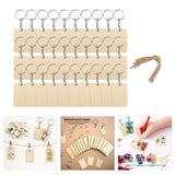 Maxbell Wood Key Chain Set Keychain Key Rings Bag DIY Pendant Hanging Crafts 6cmx4cm