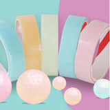 Maxbell Funny Sticky Ball Rolling Tape Crafts Decorative for Adult Kids Children Light Yellow