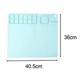 Maxbell Silicone Craft Mat Countertop Protector DIY Washable for Crafting Painting Blue