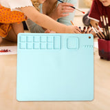 Maxbell Silicone Craft Mat Countertop Protector DIY Washable for Crafting Painting Blue