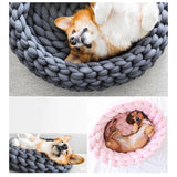 Maxbell Chunky Yarn Hand Knit Yarn Washable for Pet Bed Arm Knitted Blanket Craft Dark Blue