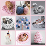 Maxbell Chunky Yarn Hand Knit Yarn Washable for Pet Bed Arm Knitted Blanket Craft Dark Blue