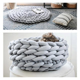 Maxbell Chunky Yarn Hand Knit Yarn Washable for Pet Bed Arm Knitted Blanket Craft Dark Blue