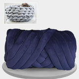 Maxbell Chunky Yarn Hand Knit Yarn Washable for Pet Bed Arm Knitted Blanket Craft Dark Blue