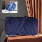 Maxbell Chunky Yarn Hand Knit Yarn Washable for Pet Bed Arm Knitted Blanket Craft Dark Blue