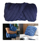 Maxbell Chunky Yarn Hand Knit Yarn Washable for Pet Bed Arm Knitted Blanket Craft Dark Blue