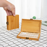 Maxbell Empty Bamboo Paint Palette with Lid Art Palette for Painters Students Studio 24 Grids