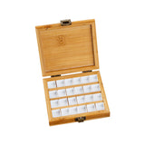 Maxbell Empty Bamboo Paint Palette with Lid Art Palette for Painters Students Studio 24 Grids