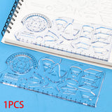 Maxbell Multifunctional Geometric Ruler Drawing Stencils Painting Drafting