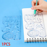 Maxbell Multifunctional Geometric Ruler Drawing Stencils Painting Drafting