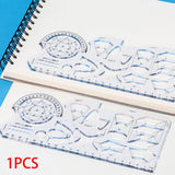 Maxbell Multifunctional Geometric Ruler Drawing Stencils Painting Drafting