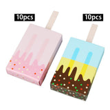 Maxbell 10Pcs Ice Cream Shape Box Candy Folding Paper Box for Halloween Favors Blue