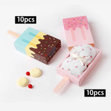 Maxbell 10Pcs Ice Cream Shape Box Candy Folding Paper Box for Halloween Favors Blue