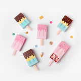 Maxbell 10Pcs Ice Cream Shape Box Candy Folding Paper Box for Halloween Favors Blue