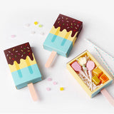 Maxbell 10Pcs Ice Cream Shape Box Candy Folding Paper Box for Halloween Favors Blue