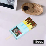 Maxbell 10Pcs Ice Cream Shape Box Candy Folding Paper Box for Halloween Favors Blue