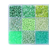 Maxbell Colorful Round Glass Beads Bracelet Making with Storage Box for DIY Craft Green