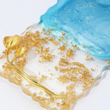 Maxbell Resin Nail Art Palette Nail Painting Makeup Palette for Wedding Home Artist blue