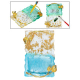 Maxbell Resin Nail Art Palette Nail Painting Makeup Palette for Wedding Home Artist blue