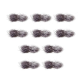 Maxbell 10Pcs Artificial Fur Pom Poms Ball Assorted DIY Art for Keychains Glove Charms Grey