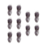 Maxbell 10Pcs Artificial Fur Pom Poms Ball Assorted DIY Art for Keychains Glove Charms Grey