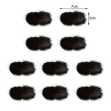 Maxbell 10Pcs Artificial Fur Pom Poms Ball Assorted DIY Art for Keychains Glove Charms Black