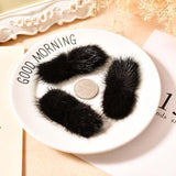 Maxbell 10Pcs Artificial Fur Pom Poms Ball Assorted DIY Art for Keychains Glove Charms Black