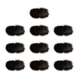 Maxbell 10Pcs Artificial Fur Pom Poms Ball Assorted DIY Art for Keychains Glove Charms Black
