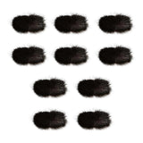 Maxbell 10Pcs Artificial Fur Pom Poms Ball Assorted DIY Art for Keychains Glove Charms Black