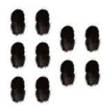 Maxbell 10Pcs Artificial Fur Pom Poms Ball Assorted DIY Art for Keychains Glove Charms Black