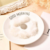 Maxbell 10Pcs Artificial Fur Pom Poms Ball Assorted DIY Art for Keychains Glove Charms White
