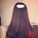Maxbell 10Pcs Artificial Fur Pom Poms Ball Assorted DIY Art for Keychains Glove Charms White