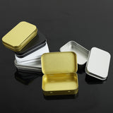 Maxbell Card Storage Box Iron Fittings Container Empty for Jewelry Gadget Argent with Hinge