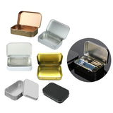 Maxbell Card Storage Box Iron Fittings Container Empty for Jewelry Gadget Argent with Hinge