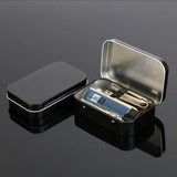 Maxbell Card Storage Box Iron Fittings Container Empty for Jewelry Gadget Argent with Hinge