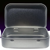 Maxbell Card Storage Box Iron Fittings Container Empty for Jewelry Gadget Argent with Hinge