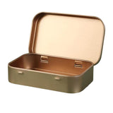 Maxbell Card Storage Box Iron Fittings Container Empty for Jewelry Gadget Champagne with Hinge