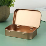 Maxbell Card Storage Box Iron Fittings Container Empty for Jewelry Gadget Champagne with Hinge