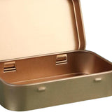 Maxbell Card Storage Box Iron Fittings Container Empty for Jewelry Gadget Champagne with Hinge