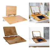 Maxbell Wooden Book Stand Textbooks Page Paper Clips Office Laptop Books Holder Tray Wood