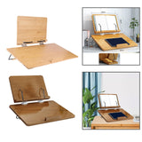 Maxbell Wooden Book Stand Textbooks Page Paper Clips Office Laptop Books Holder Tray Wood
