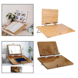Maxbell Wooden Book Stand Textbooks Page Paper Clips Office Laptop Books Holder Tray Wood