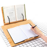 Maxbell Wooden Book Stand Textbooks Page Paper Clips Office Laptop Books Holder Tray Wood