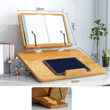 Maxbell Wooden Book Stand Textbooks Page Paper Clips Office Laptop Books Holder Tray Wood