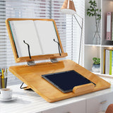 Maxbell Wooden Book Stand Textbooks Page Paper Clips Office Laptop Books Holder Tray Wood