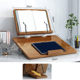 Maxbell Wooden Book Stand Textbooks Page Paper Clips Office Laptop Books Holder Tray Brown