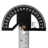 Maxbell Metal Protractor Measure Layout Tool Woodworking Ruler for Engineer Drawing 8inch